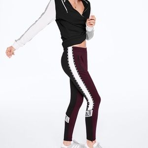 VS Pink SEQUIN BLING COLORBLOCK SKINNY TRACK PANT